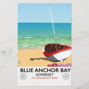 Blue Anchor Bay Somerset Reiseplakat Briefpapier