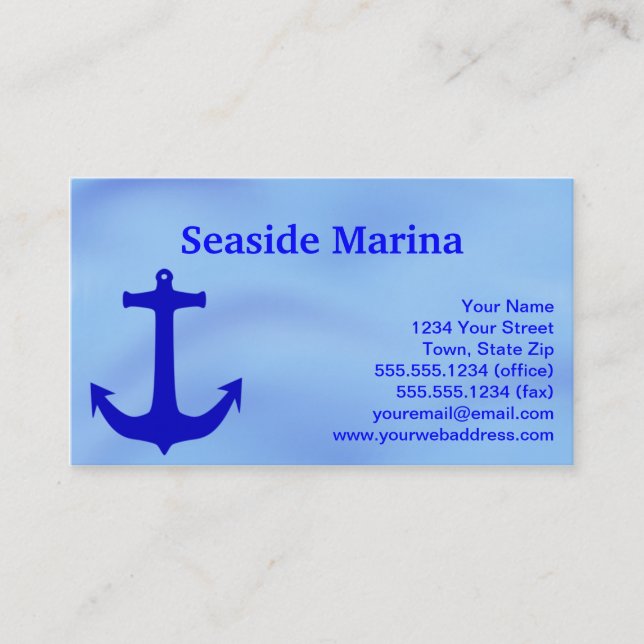 Blue Anchor Design Marina Business Cards Visitenkarte (Vorderseite)