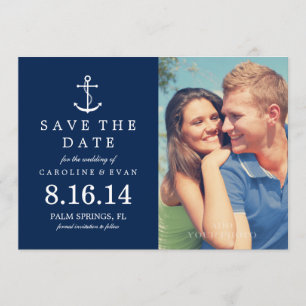 Blue Anchor Foto Hochzeit Sichern Sie das Datum Save The Date