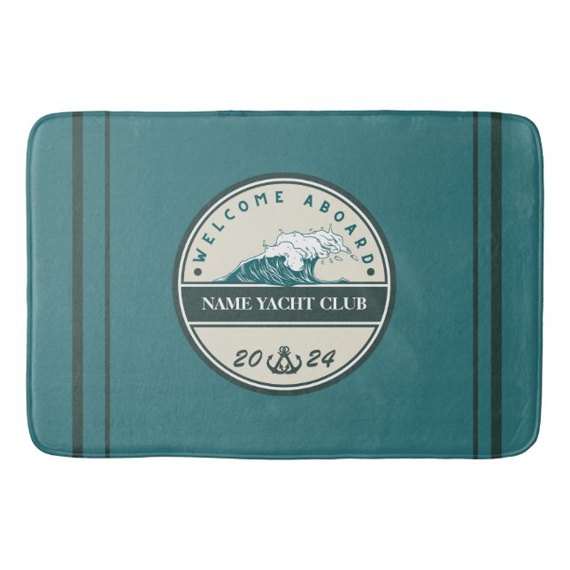 Blue Anchor Nautical Welcome Yacht Segelboot Badematte (Vorderseite)