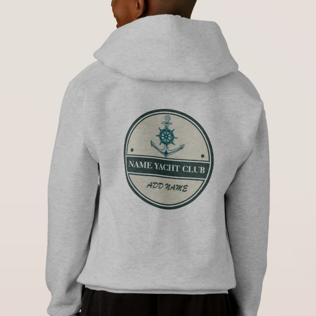 Blue Anchor Nautical Welcome Yacht Segelboot Hoodie (Rückseite)