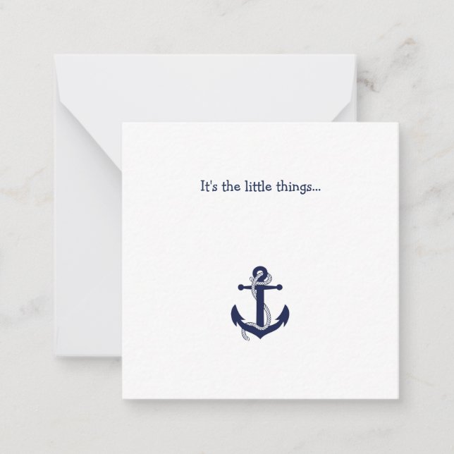 Blue Anchor Vielen Dank Note Card Mitteilungskarte (Vorderseite)