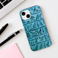 Blue Ancient Ägyptian Hieroglyphs iPhone 14 Fall