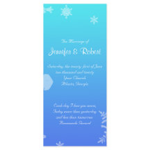 Blue and Aquamarin Snowflake Posh Wedding Program