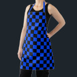 Blue and black checkerboard pattern schürze<br><div class="desc">A blue and black checkerboard pattern fills the image,  creating a uniform,  alternating grid of squares,  conveying a bold and geometric feel.</div>