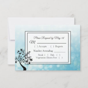 Blue and Black Decorative Tree UAWG Postkarten