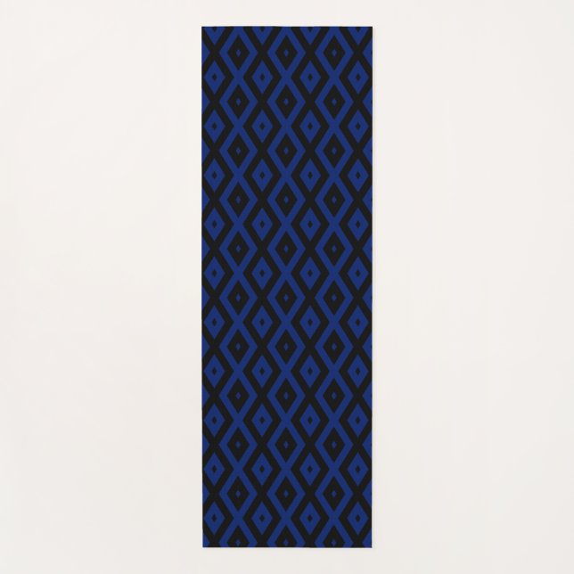 Blue and black diamond pattern yogamatte (Vorderseite)