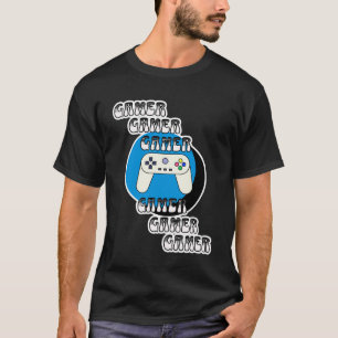 Blue and Black Gamer   Video-Controller T-Shirt