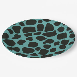 Blue and Black Giraffe Pappteller