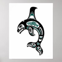 Blue and Black Haida Spirit Killer Whale