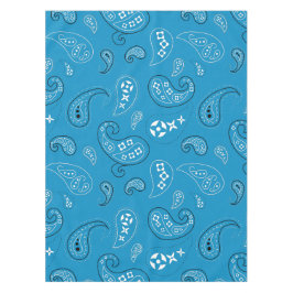 Blue and Black Paisley Western Bandana Print Tischdecke