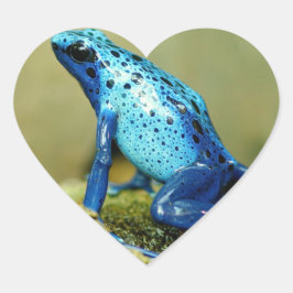 Blue and Black Poison Dart Frosch Herz-Aufkleber