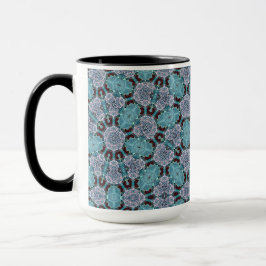 Blue and Black Puffs Big Tasse