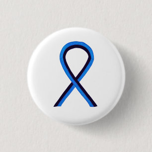 Blue and Black Ribbon Awareness Custom Buttons