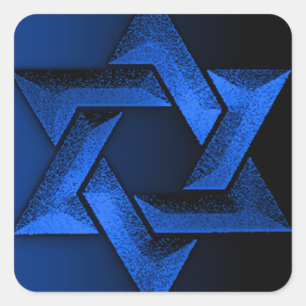 Blue and Black Star von David Quadratischer Aufkleber