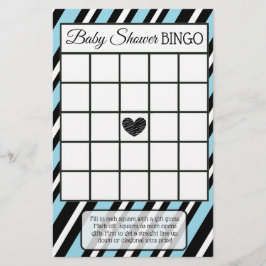 Blue and Black Stripe Boy Baby Duschspiele Flyer