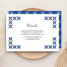 Blue and Black Ukrainian Embroidery Wedding Detail Begleitkarte