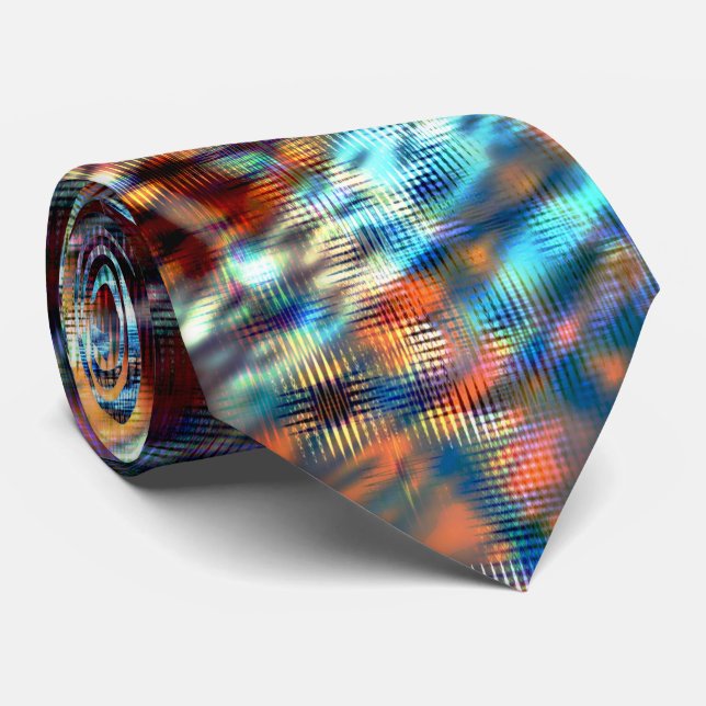 Blue and brown strokes rustically crossed in silky krawatte (Gerollt)