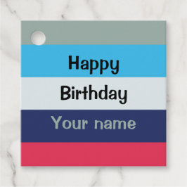 Blue and Burgundy Happy Birthday Geschenkanhänger