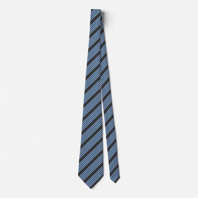 Blue and charcoal five stripe pattern krawatte (Vorderseite)