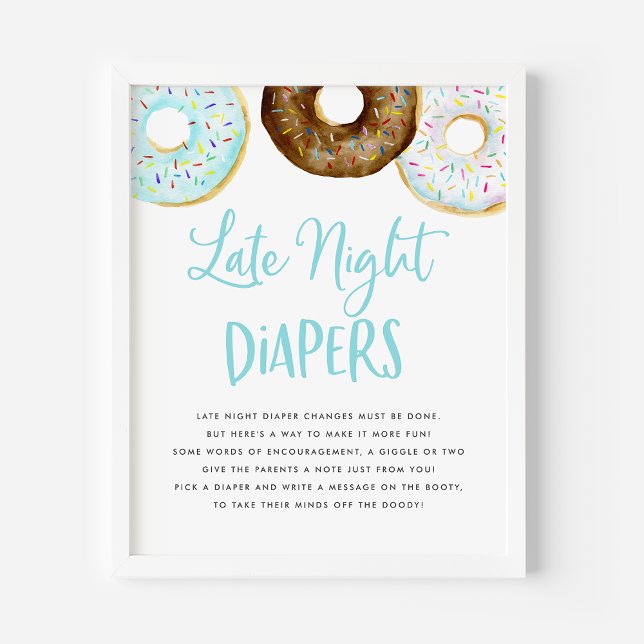 Blue and Chocolate Donuts Spate Spate Night Diaper Poster (Von Creator hochgeladen)