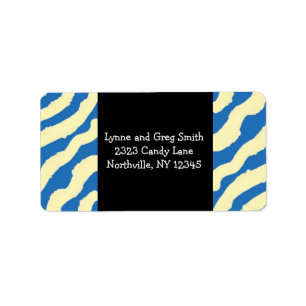 Blue and Cream Zebra Print Labels Adressaufkleber