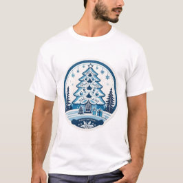 Blue and Ehite Christmas T-Shirt