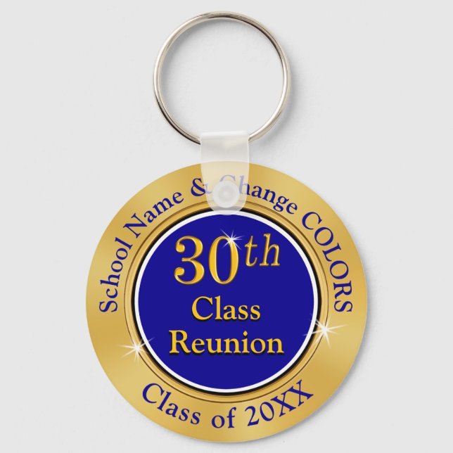 Blue and Gold 30 Jahre High School Wiedersehen Ide Schlüsselanhänger (Vorderseite)