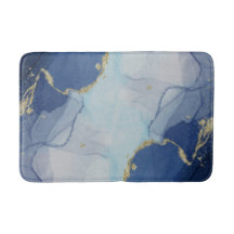 Blue and Gold Agate Abstrakt