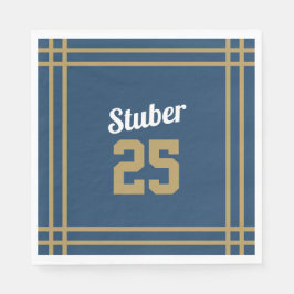 Blue and Gold Baseball Theme Serviette