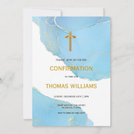 Blue-and-Gold-Boy-Bestätigung Einladung