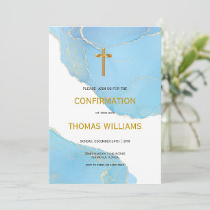 Blue-and-Gold-Boy-Bestätigung Einladung