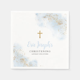 Blue and Gold Boys Christening Taufe Napkins Serviette