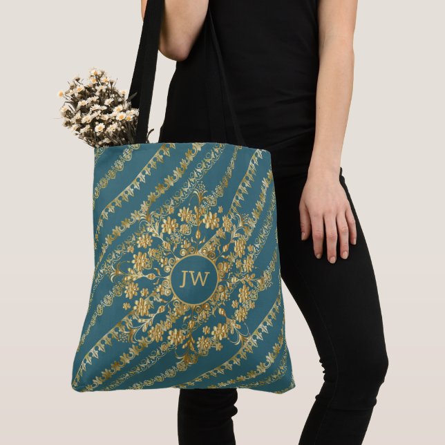 Blue and Gold Chic Fun Tote Bag Tasche (Von Nahem)