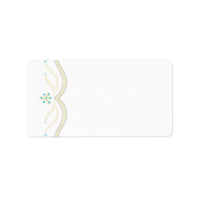 Blue and Gold Christmas Address Label Adressaufkleber (Vorne)