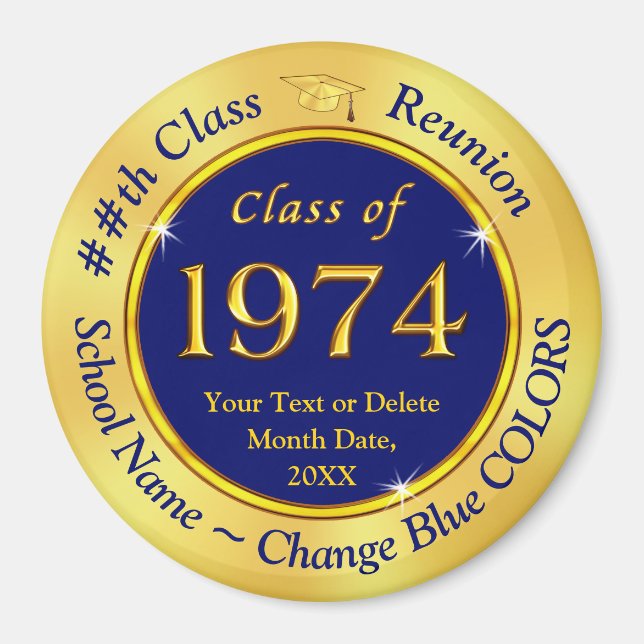 Blue and Gold, Class of 1974, Class Wiedersehen Magnet (Vorne)