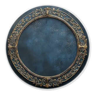 Blue and Gold Dark Academia Keramikknauf