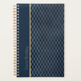 Blue and Gold Diamond Muster Täglicher Planer