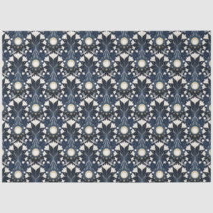 Blue and Gold Elegante Art Nouveau Moon Seidenpapier