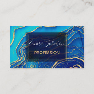 Blue and Gold Fluid Liquid Painting Case Mate iPho Visitenkarte