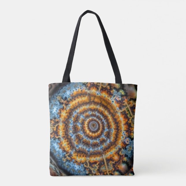 blue and gold fractal swirl tasche (Rückseite)