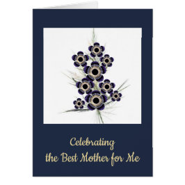 Blue and Gold Fraktal Art Floral Bouquet