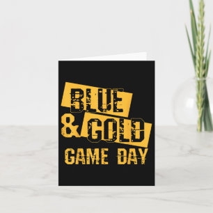 Blue and Gold Game Day Group Outfit für High Schoo Karte