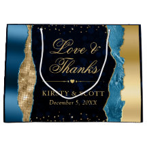 Blue and Gold Glam Tears Bokeh Wedding