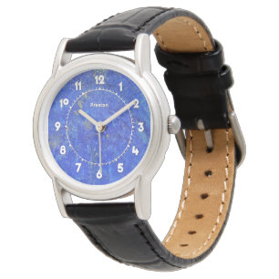 Blue and Gold Lazurite Women's Wrist Watch Armbanduhr