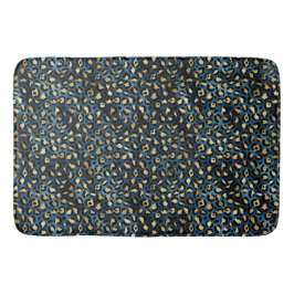 Blue and Gold Leopard Serie Design 1 Badematte