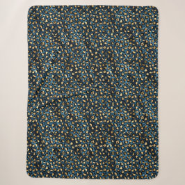 Blue and Gold Leopard Serie Design 1 Sherpadecke