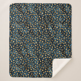 Blue and Gold Leopard Serie Design 1 Sherpadecke