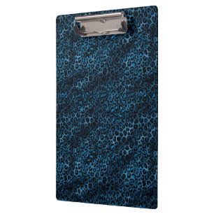 Blue and Gold Leopard Serie Design 3 Klemmbrett