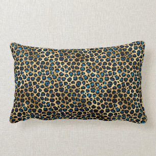 Blue and Gold Leopard Serie Design 4 Lendenkissen